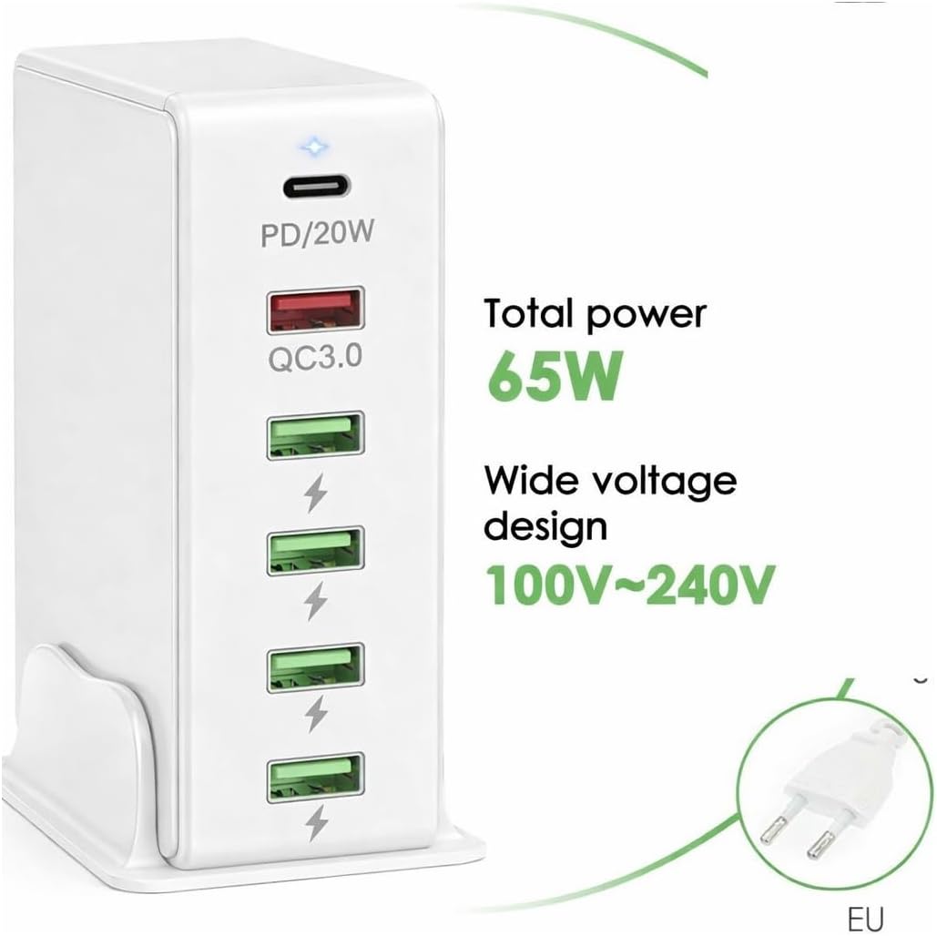 Generic 65W 6-Port USB Charging Station – Fast Charger for Home & Office | South Africa